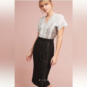 Byron Lars Black Midi Pencil Skirt